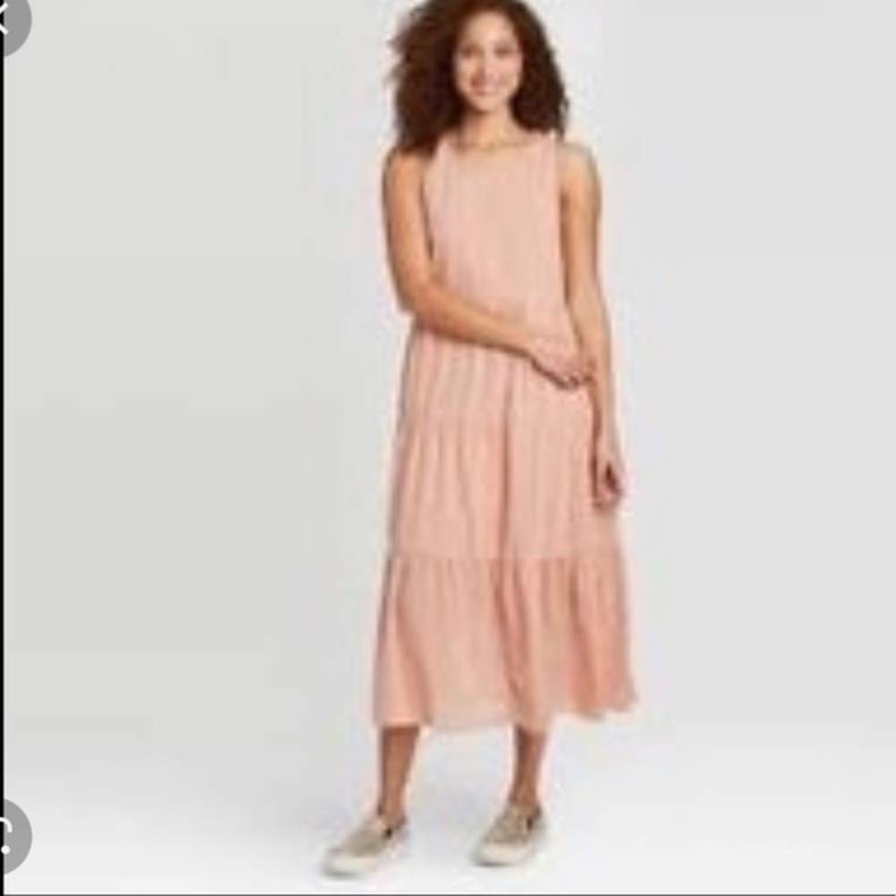 A new day A-line blush pink bohemian  maxi dress